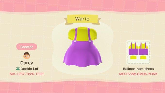 Animal Crossing Design Code: MO-PV2W-SMDK-N3NK Wario