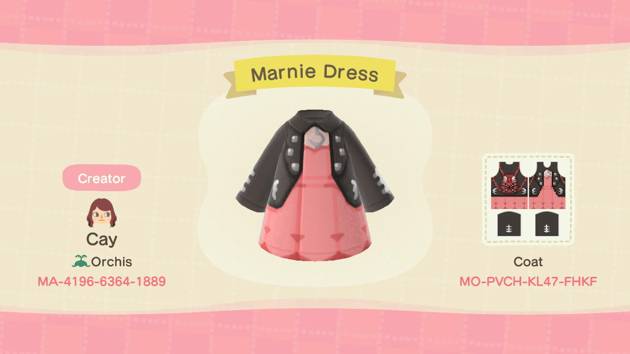 Animal Crossing Design Code: MO-PVCH-KL47-FHKF Marnie Dress