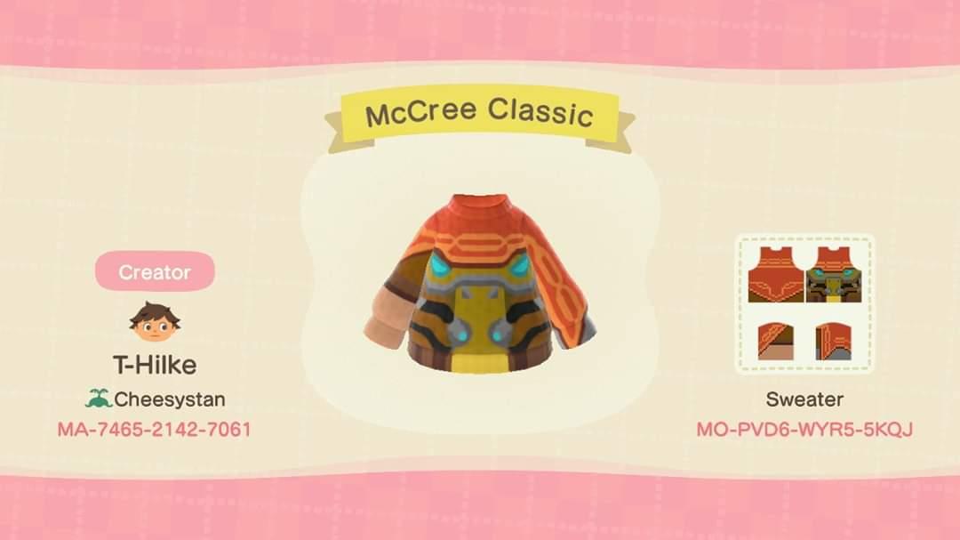 Animal Crossing Design Code: MO-PVD6-WYR5-5KQJ McCree Classic