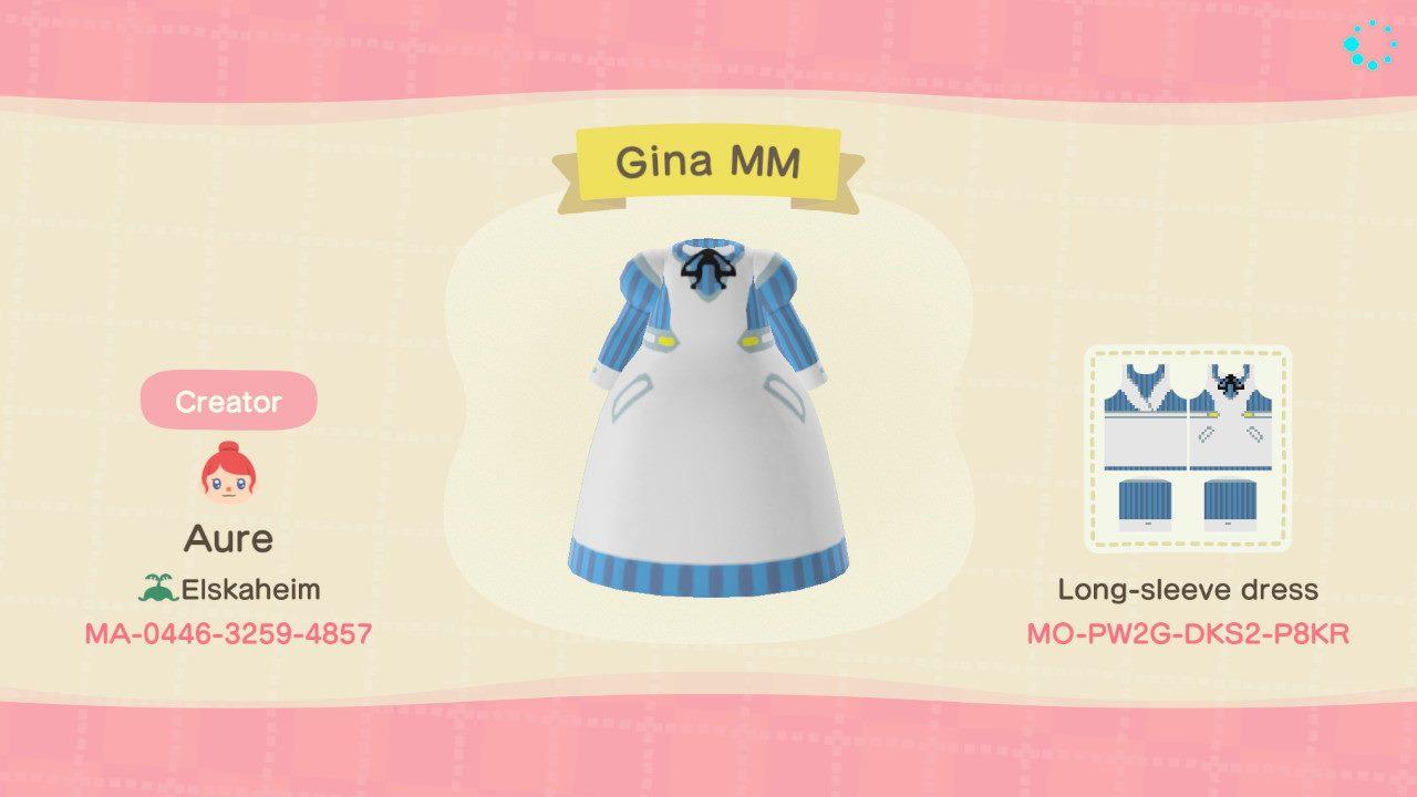 Animal Crossing Design Code: MO-PW2G-DKS2-P8KR Gina MM