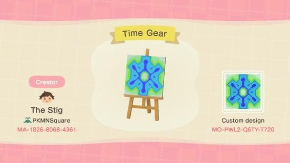 Animal Crossing Design Code: MO-PWL2-Q6TY-T720 Time Gear