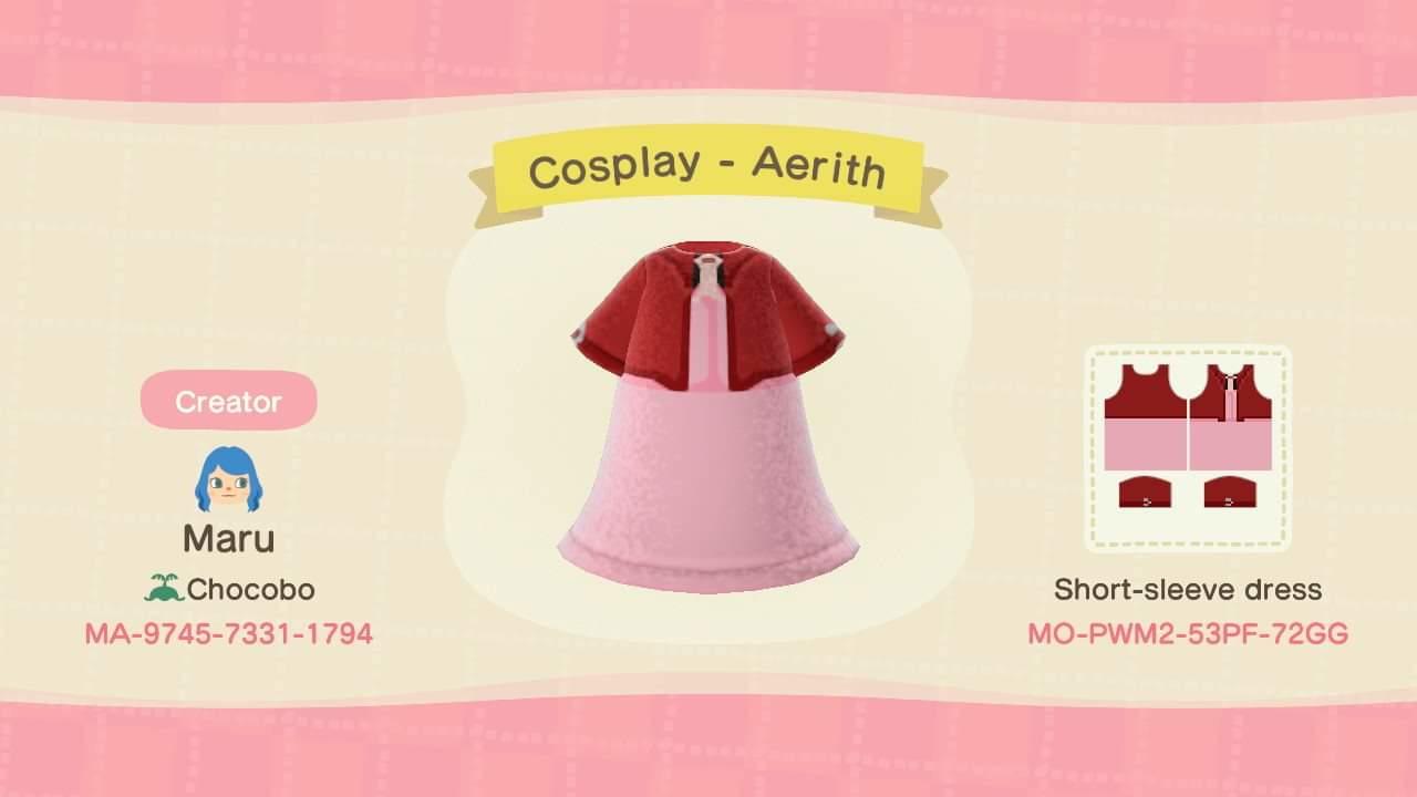 Animal Crossing Design Code: MO-PWM2-53PF-72GG Cosplay - Aerith FFV