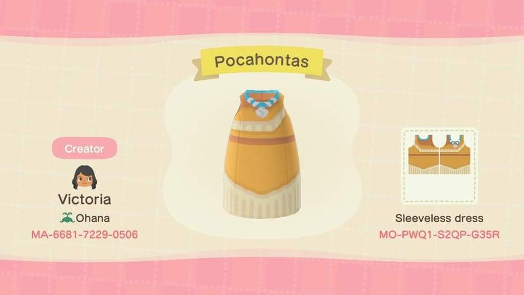 Animal Crossing Design Code: MO-PWQ1-S2QP-G35R Pocahontas