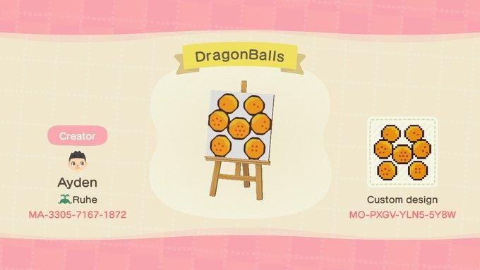 Animal Crossing Design Code: MO-PXGV-YLN5-5Y8W DragonBalls