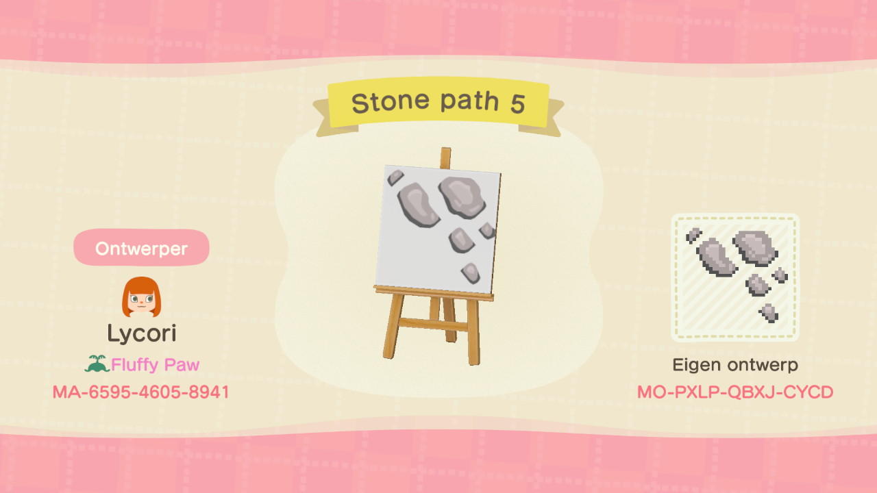 Animal Crossing Design Code: MO-PXLP-QBXJ-CYCD Stone path 5