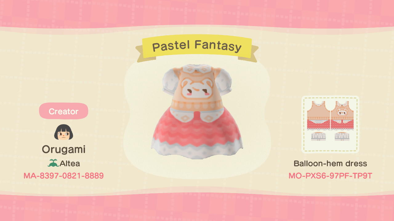 Animal Crossing Design Code: MO-PXS6-97PF-TP9T Pastel Fantasy