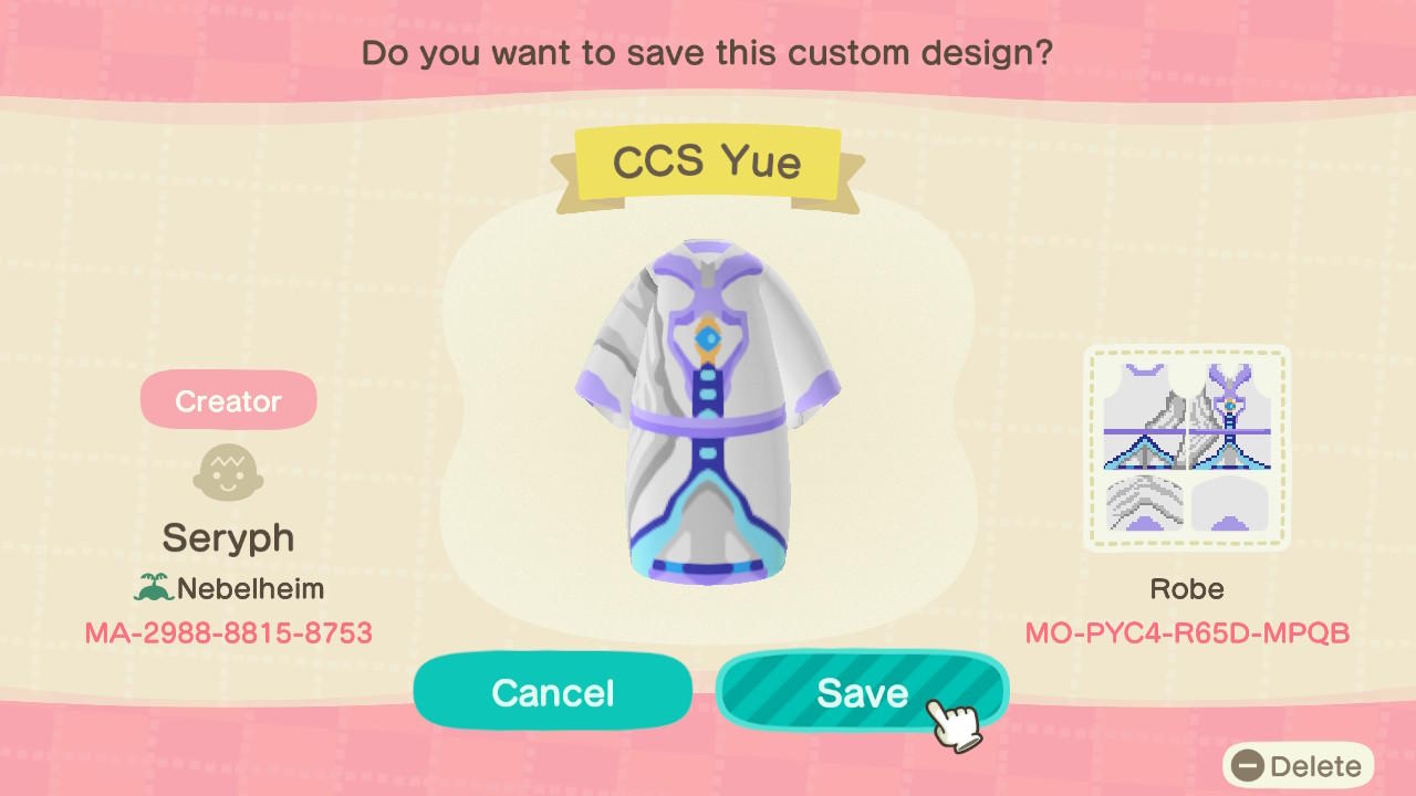 Animal Crossing Design Code: MO-PYC4-R65D-MPQB Cardcaptor Yue