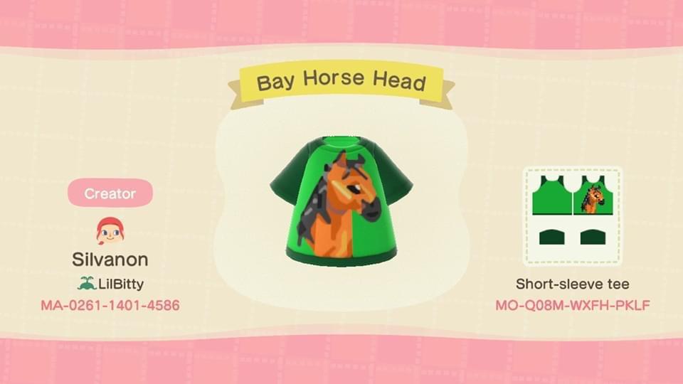 Animal Crossing Design Code: MO-Q08M-WXFH-PKLF Bay Horse Head