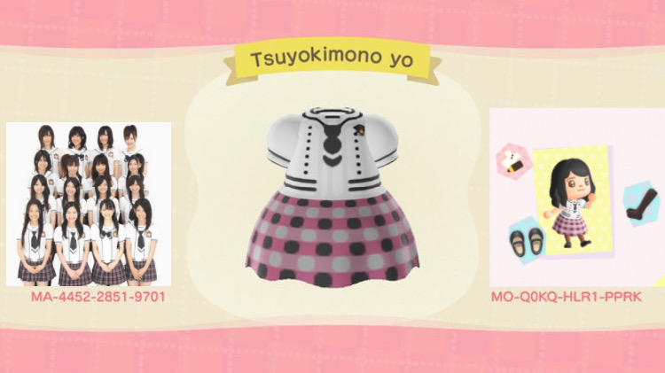 Animal Crossing Design Code: MO-Q0KQ-HLR1-PPRK Tsuyokimono yo