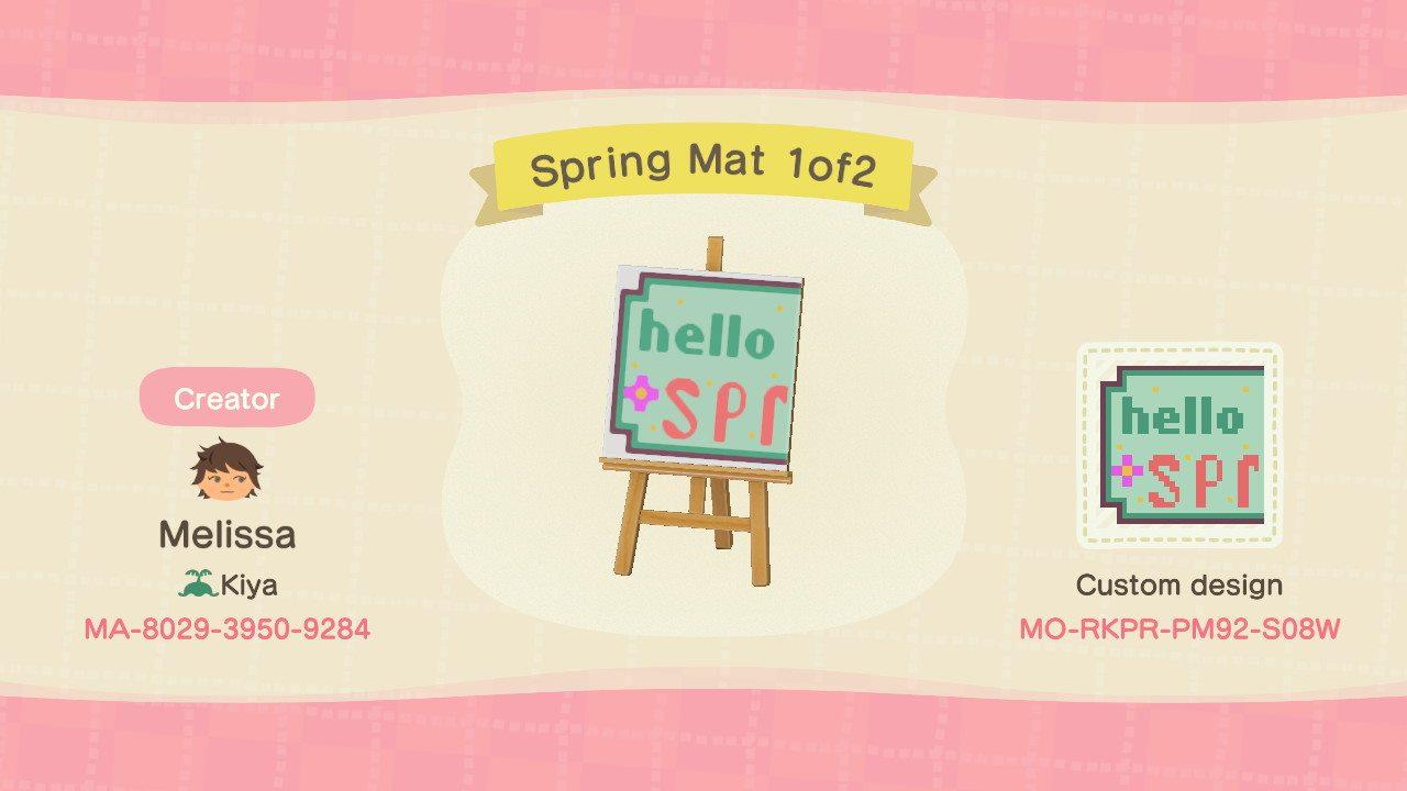 Animal Crossing Design Code: MO-Q0SX-P2RM-QG57 Spring Mat 1of2