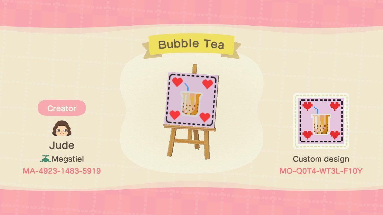 Animal Crossing Design Code: MO-Q0T4-WT3L-F10Y Bubble Tea