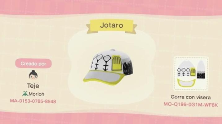 Animal Crossing Design Code: MO-Q196-0G1M-WF8K Jotaro