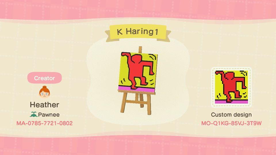 Animal Crossing Design Code: MO-Q1KG-85VJ-3T9W K HARING 1