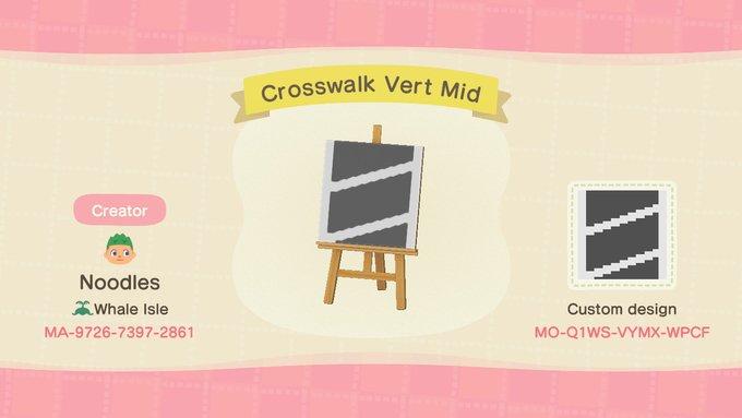 Animal Crossing Design Code: MO-Q1WS-VYMX-WPCF Crosswalk Vert Mid