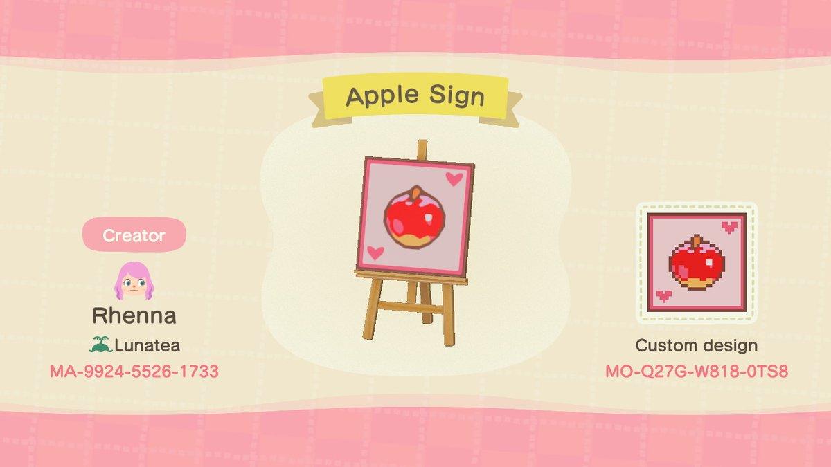 Animal Crossing Design Code: MO-Q27G-W818-0TS8 Apple Sign