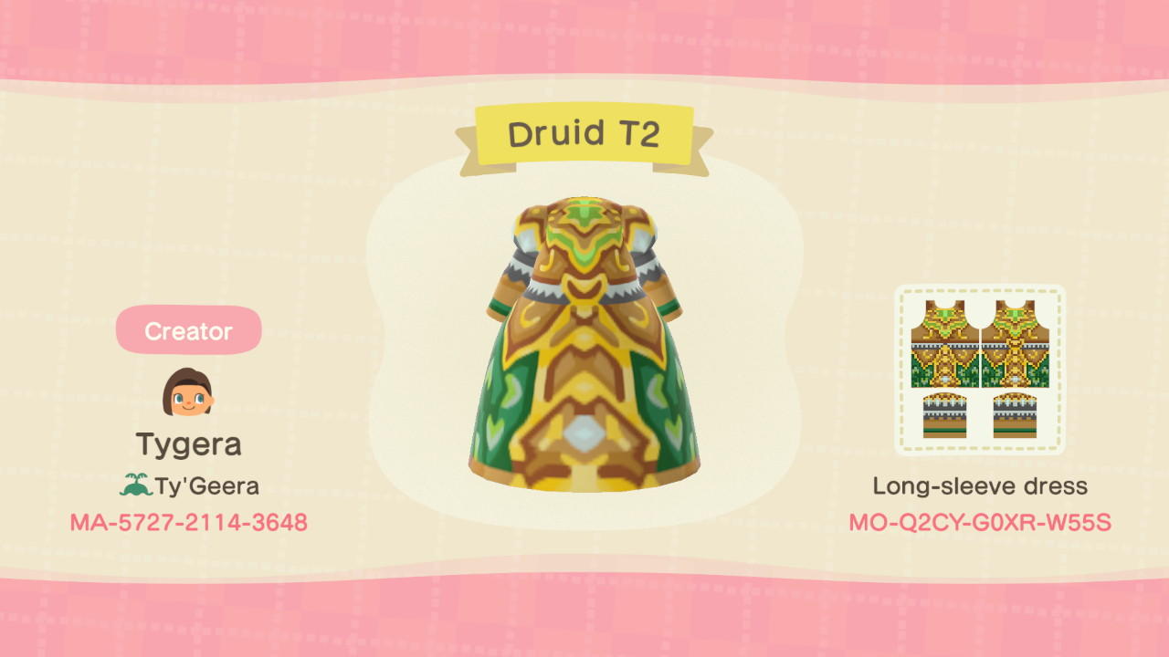 Animal Crossing Design Code: MO-Q2CY-G0XR-W55S Druid T2