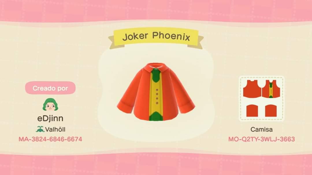 Animal Crossing Design Code: MO-Q2TY-3WLJ-3663 Joker (Phoenix)