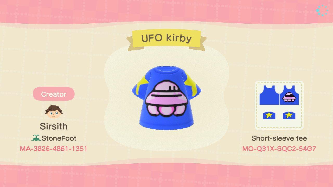 Animal Crossing Design Code: MO-Q31X-SQC2-54G7 Kirby UFO