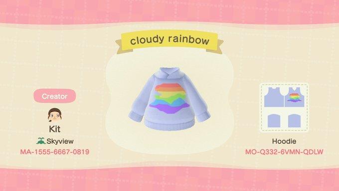 Animal Crossing Design Code: MO-Q332-6VMN-QDLW cloudy rainbow