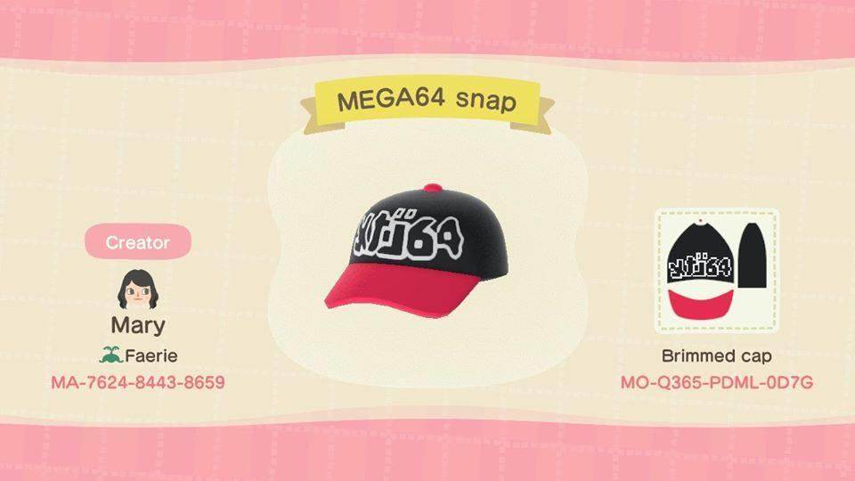 Animal Crossing Design Code: MO-Q356-PDML-0D7G MEGA64 hat