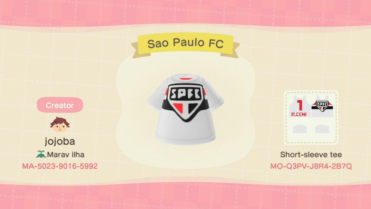 Animal Crossing Design Code: MO-Q3PV-J8R4-2B7Q Sao Paulo FC