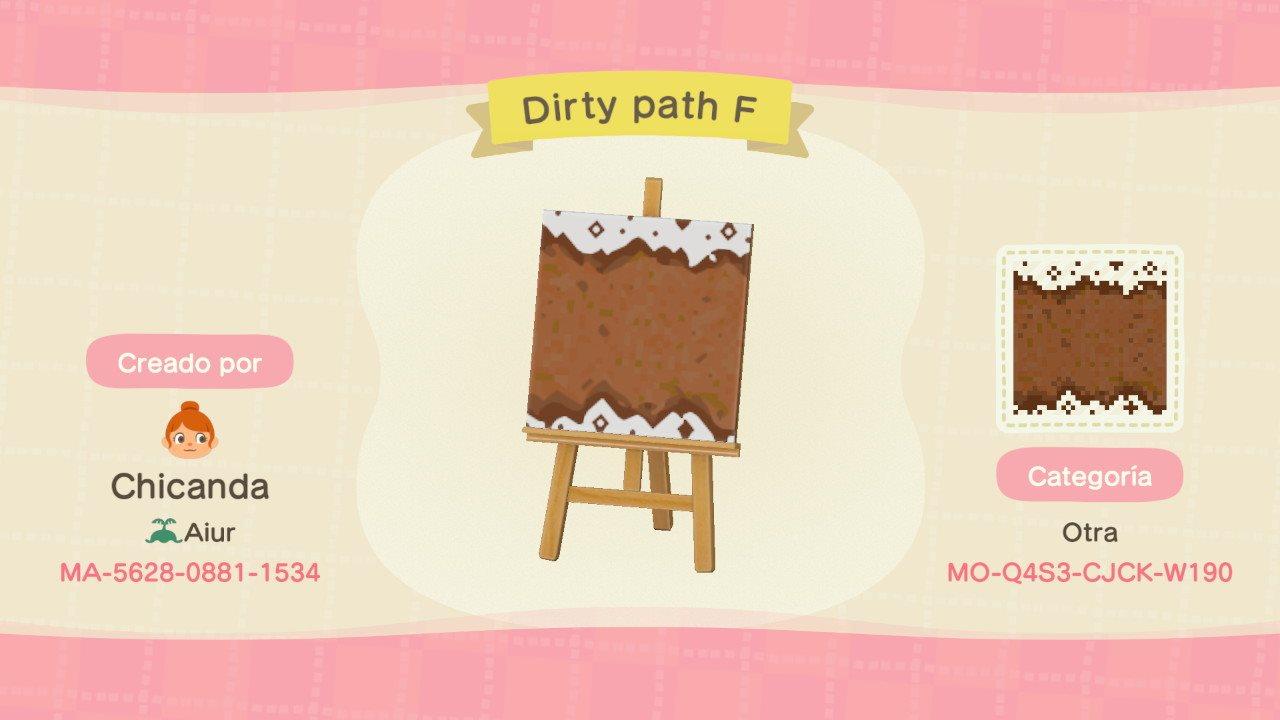 Animal Crossing Design Code: MO-Q4S3-CJCK-W190 Dirty path F