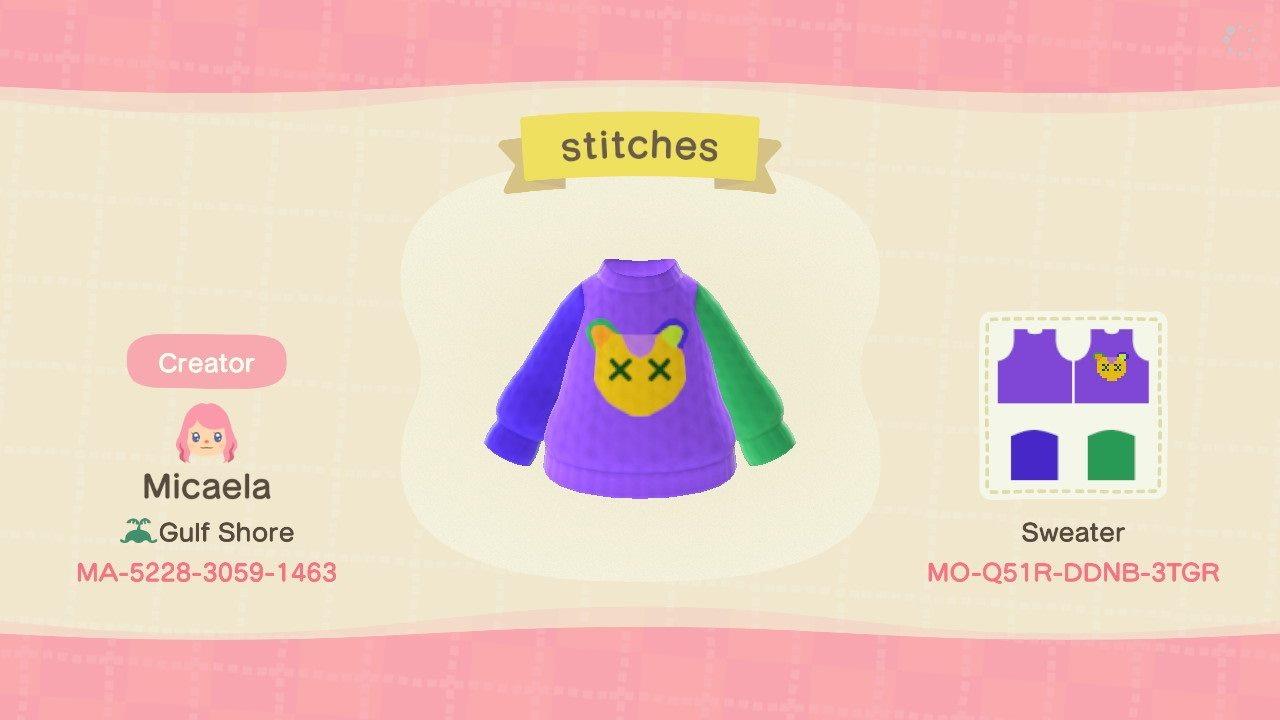 Animal Crossing Design Code: MO-Q51R-DDNB-3TGR Stitches
