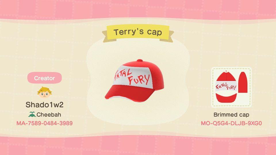 Animal Crossing Design Code: MO-Q5G4-DLJB-9XG0 Fatal Fury cap