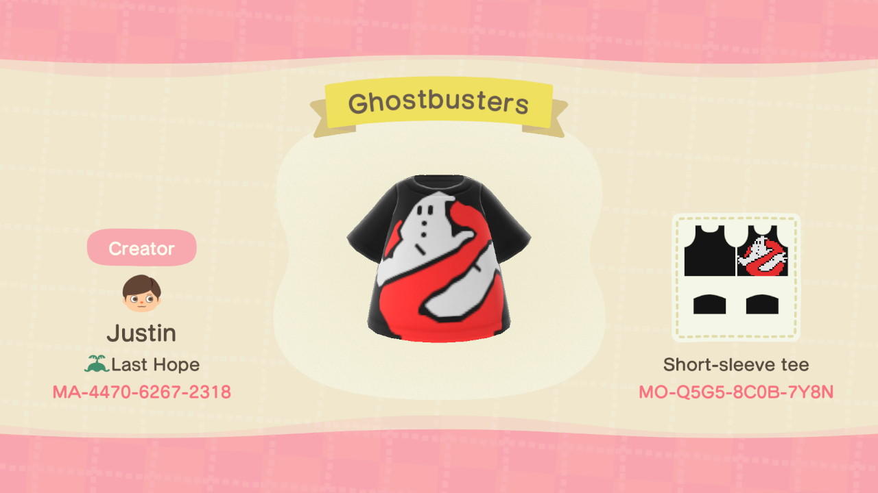 Animal Crossing Design Code: MO-Q5G5-8C0B-7Y8N Ghostbusters