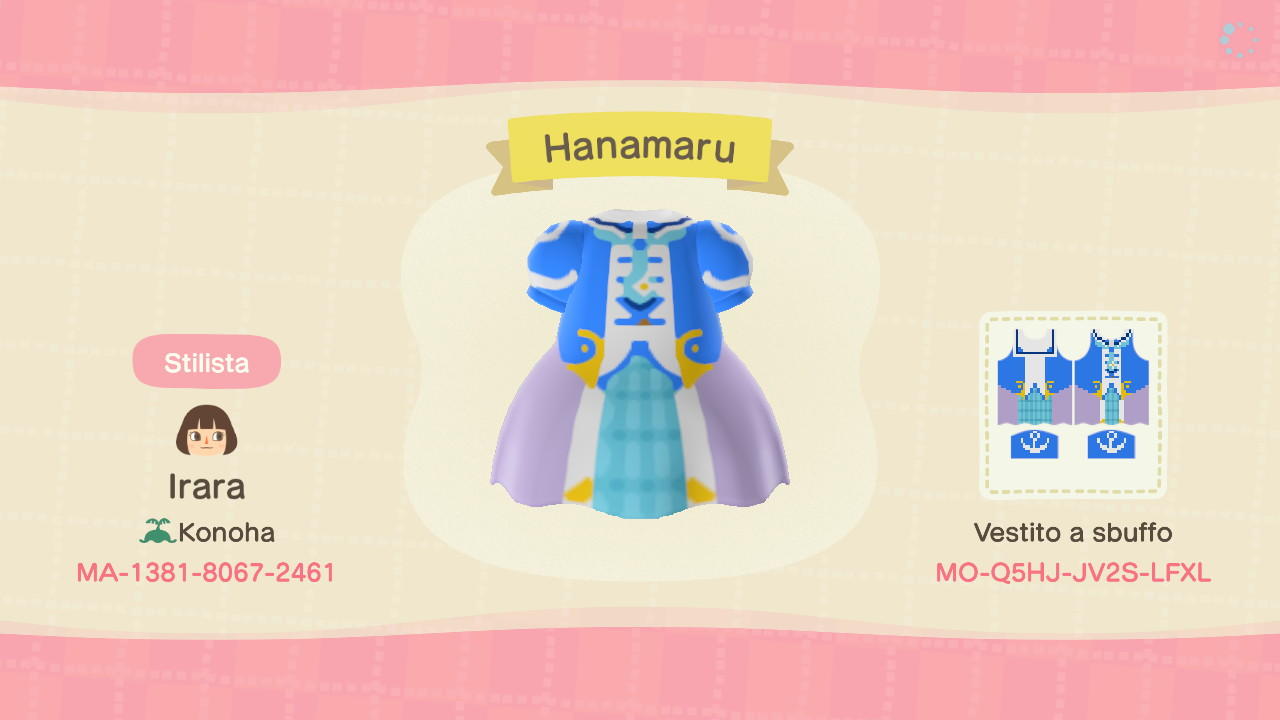 Animal Crossing Design Code: MO-Q5HJ-JV2S-LFXL Hanamaru
