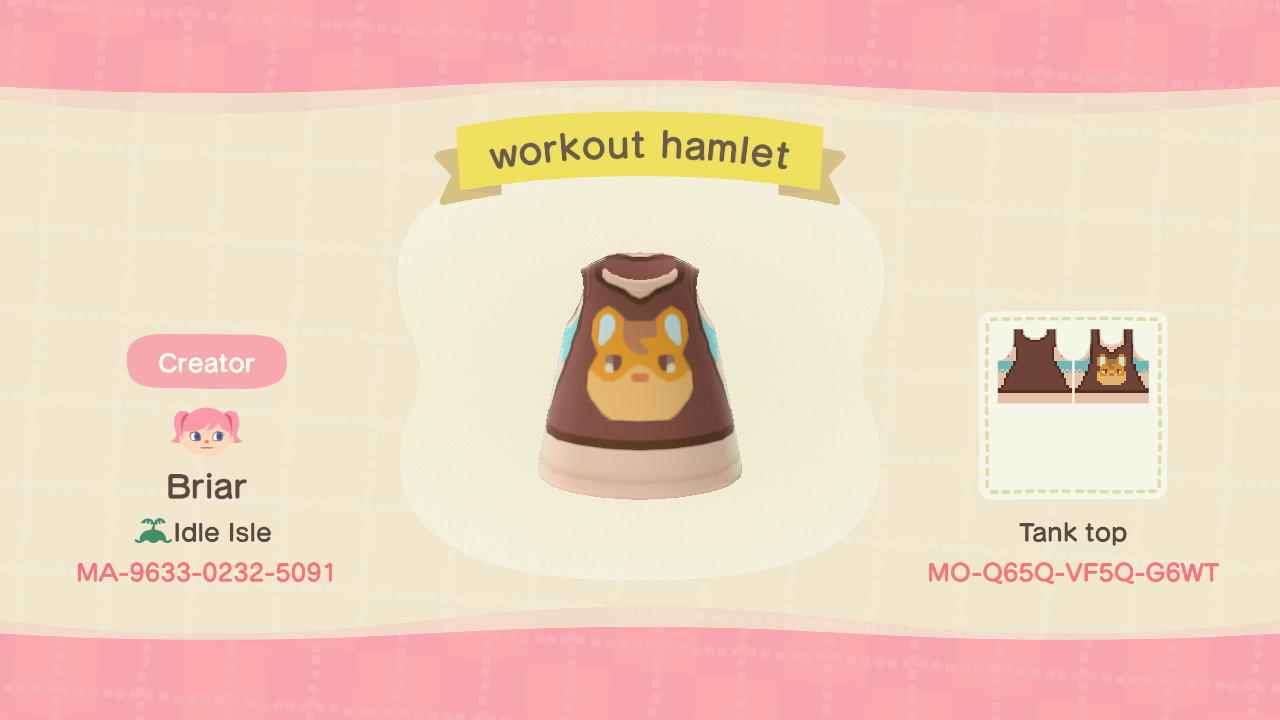Animal Crossing Design Code: MO-Q65Q-VF5Q-G6WT Workout Hamlet
