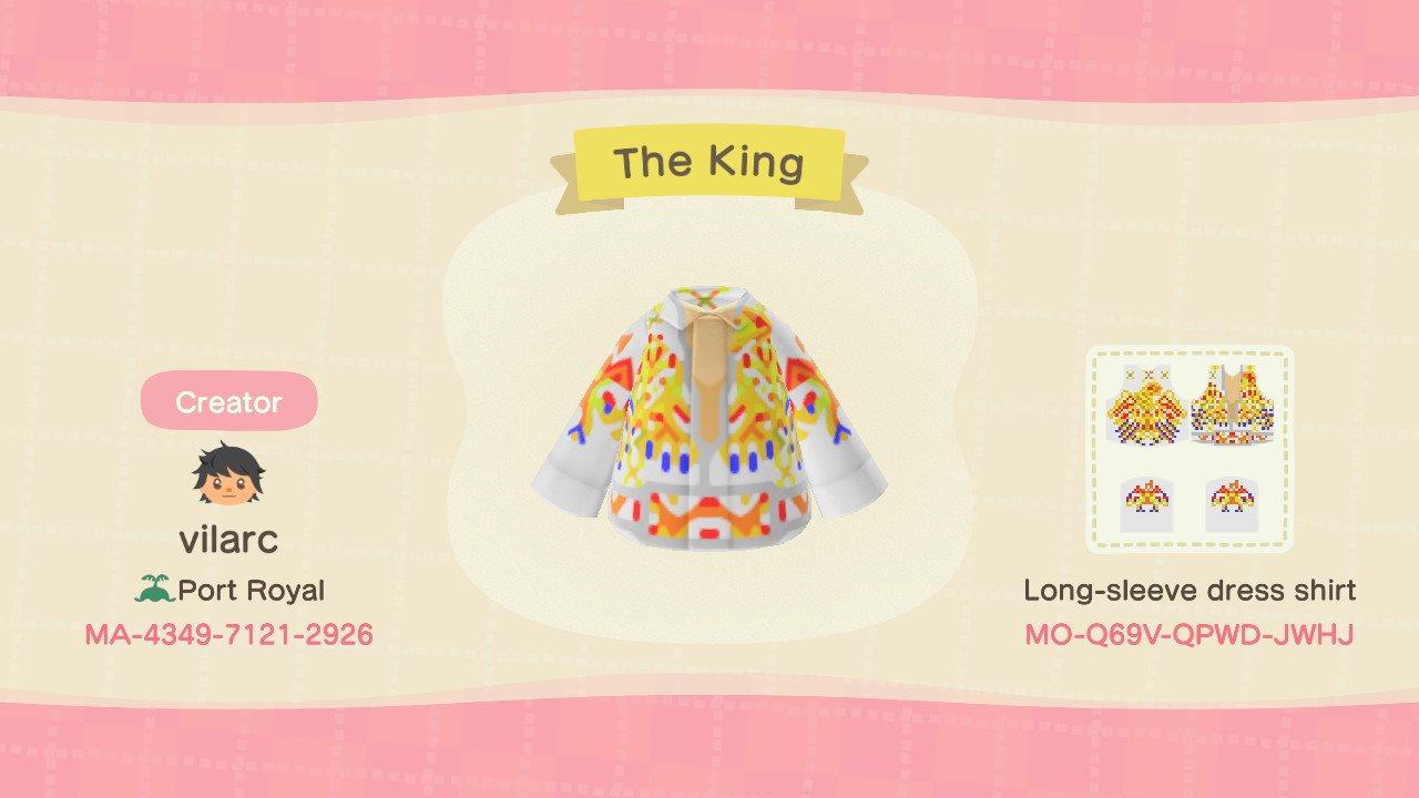 Animal Crossing Design Code: MO-Q69V-QPWD-JWHJ Elvis the King Aloha