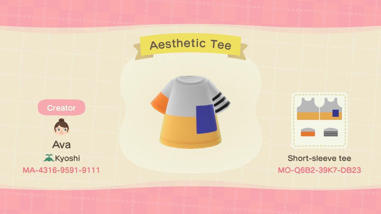 Animal Crossing Design Code: MO-Q6B2-39K7-DB23 Aesthetic Tee