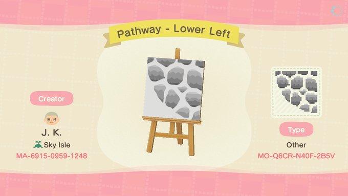 Animal Crossing Design Code: MO-Q6CR-N40F-2B5V Pathway - Lower Left