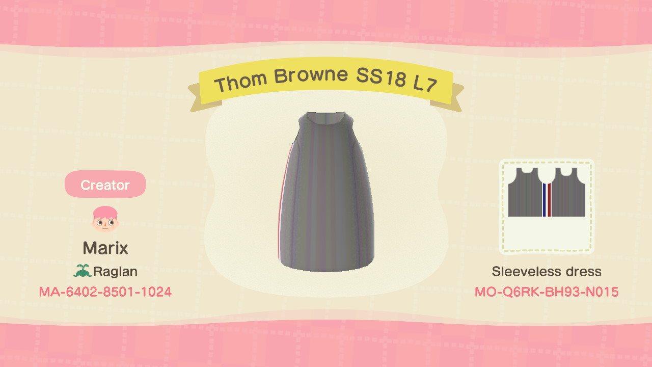 Animal Crossing Design Code: MO-Q6RK-BH93-N015 Thom Browne SS18 L7