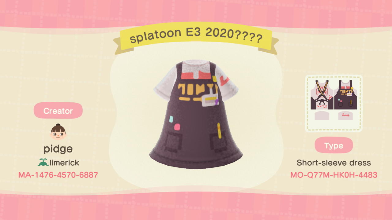 Animal Crossing Design Code: MO-Q77M-HK0M-4483 splatoon record shop