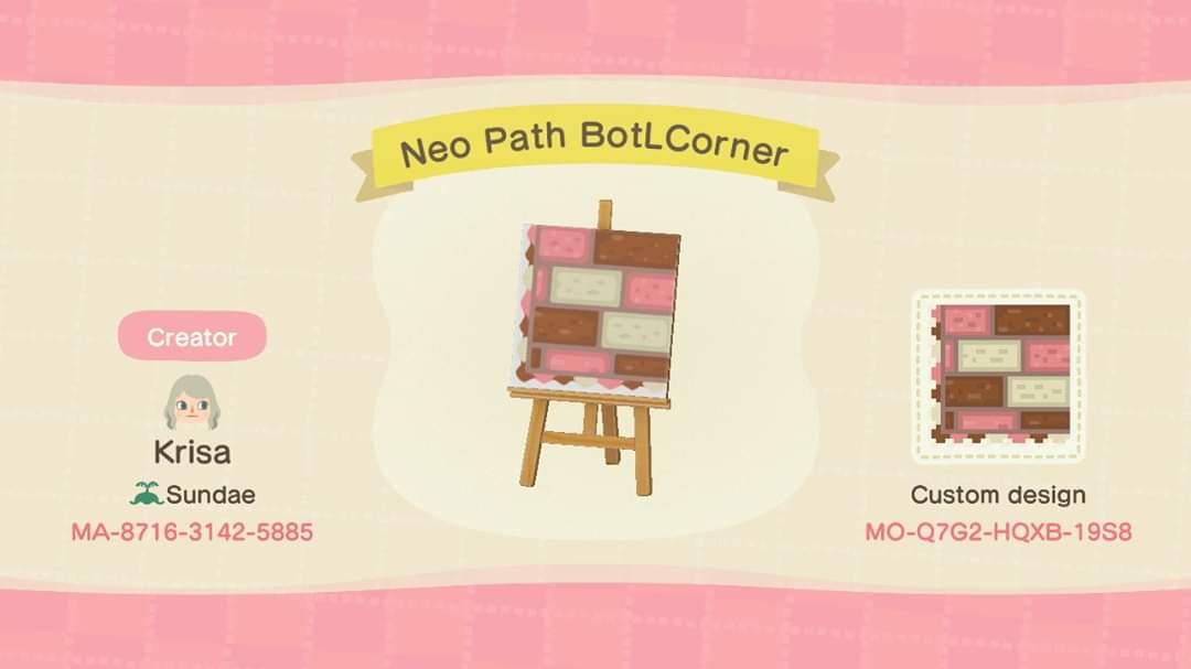 Animal Crossing Design Code: MO-Q7G2-HQXB-19S8 Neo Path BotLCorner
