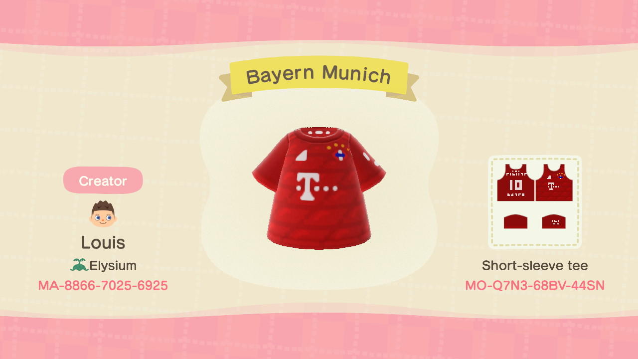 Animal Crossing Design Code: MO-Q7N3-68BV-44SN Bayern Munich