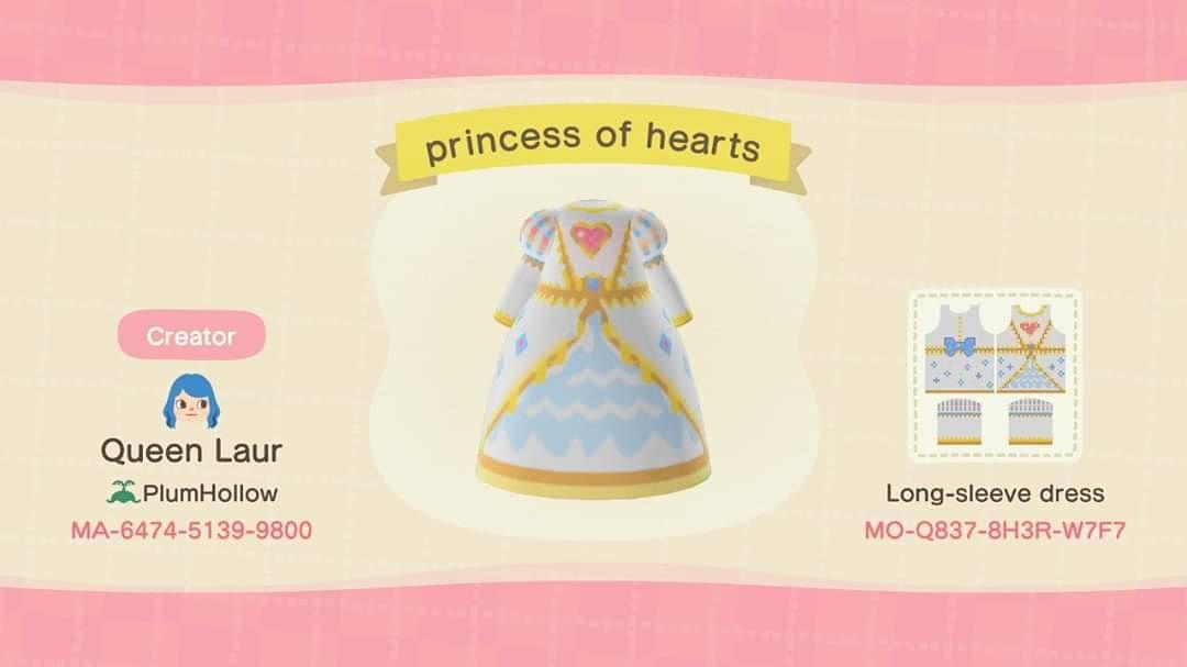 Animal Crossing Design Code: MO-Q837-8H3R-W7F7 Princess of Hearts