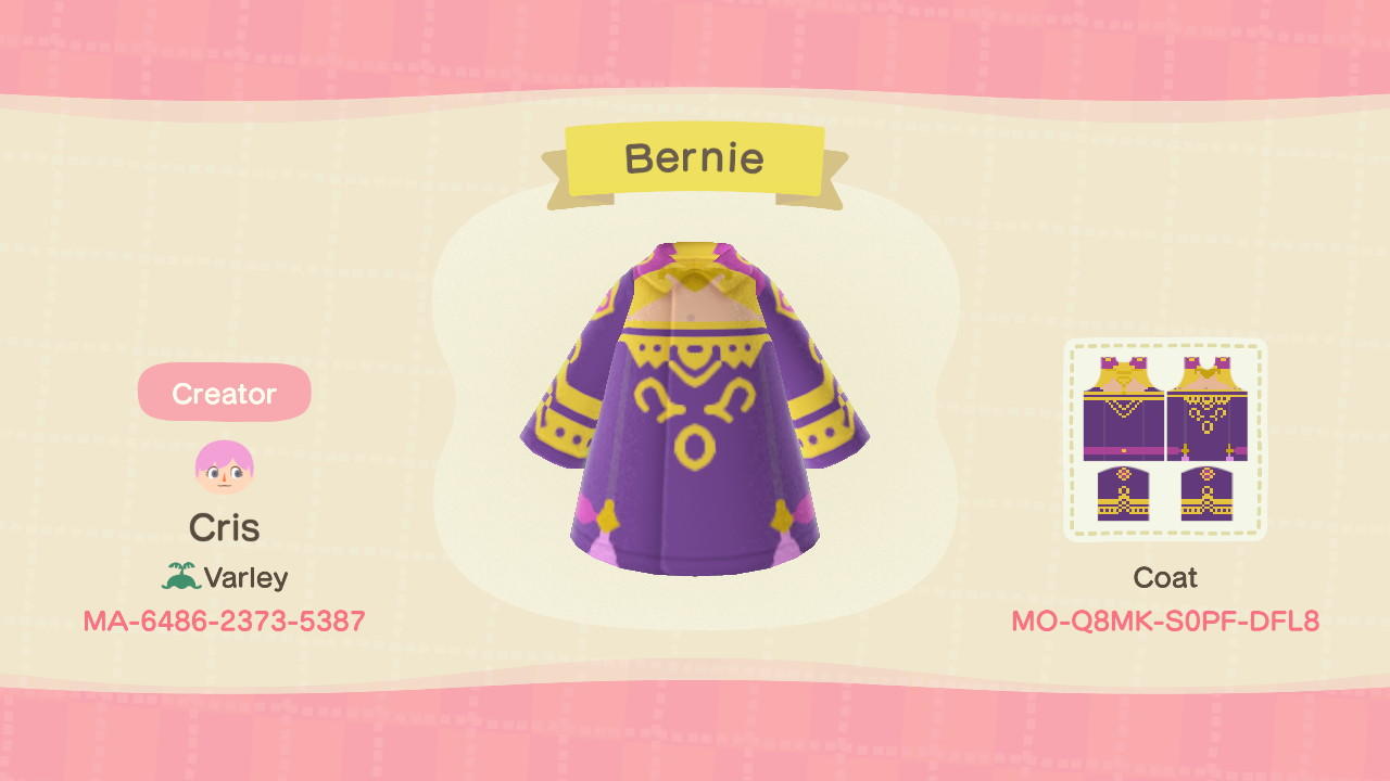 Animal Crossing Design Code: MO-Q8MK-S0PF-DFL8 Bernadetta FE3H
