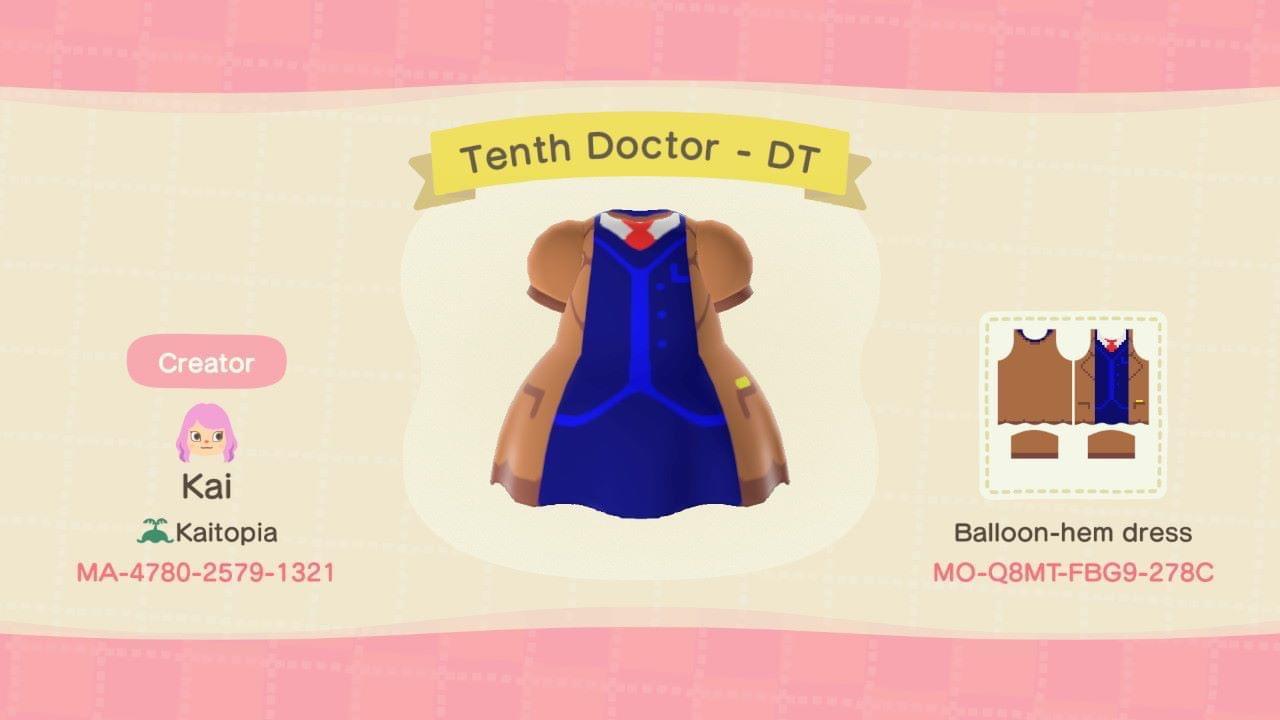Animal Crossing Design Code: MO-Q8MT-FBG9-278C Tenth Doctor - DT
