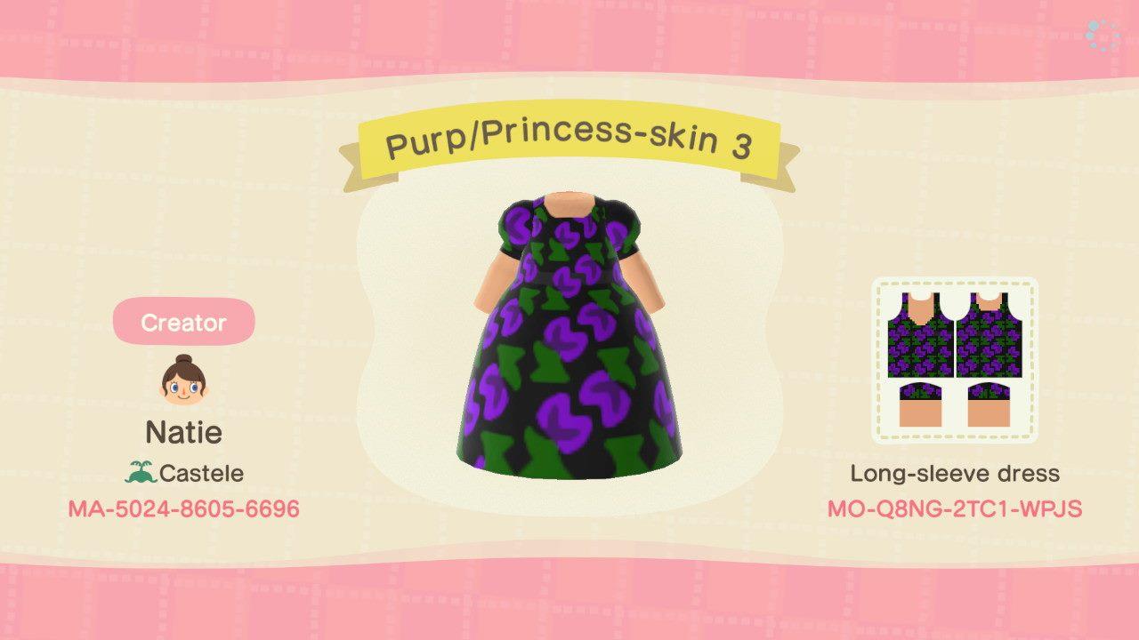 Animal Crossing Design Code: MO-Q8NG-2TC1-WPJS Purp/Princess-skin 3