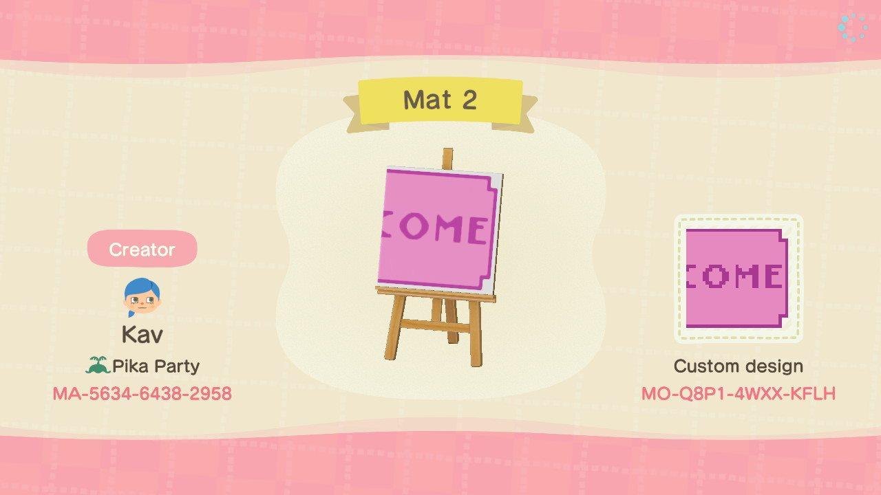 Animal Crossing Design Code: MO-Q8P1-4WXX-KFLH Welcome Mat 2/2