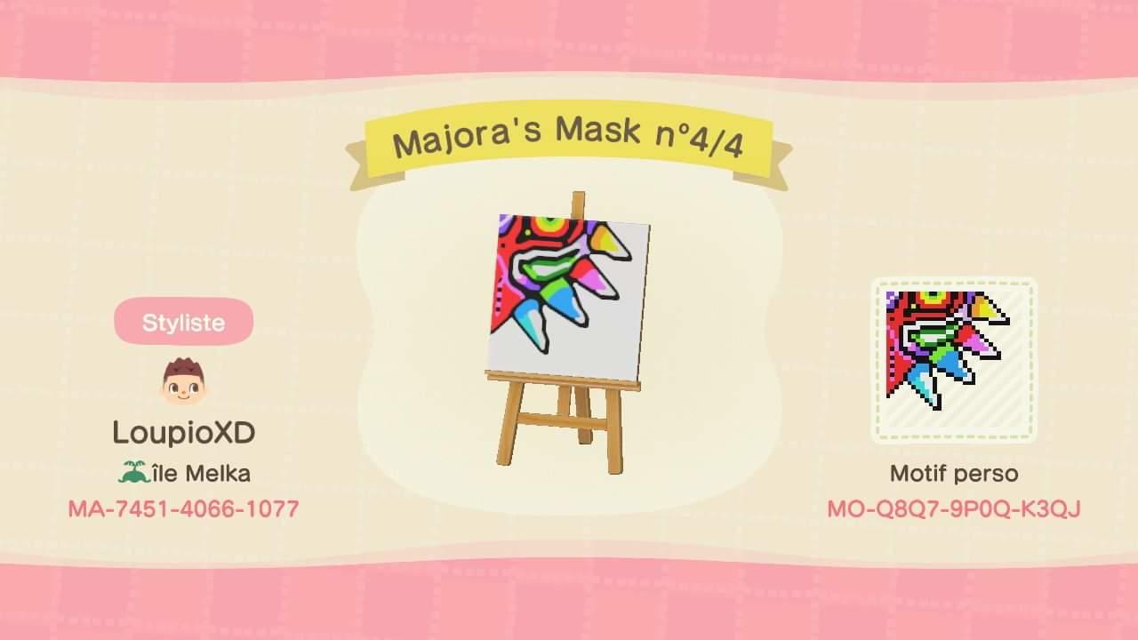 Animal Crossing Design Code: MO-Q8Q7-9P0Q-K3QJ Majora Mask 4 Zelda