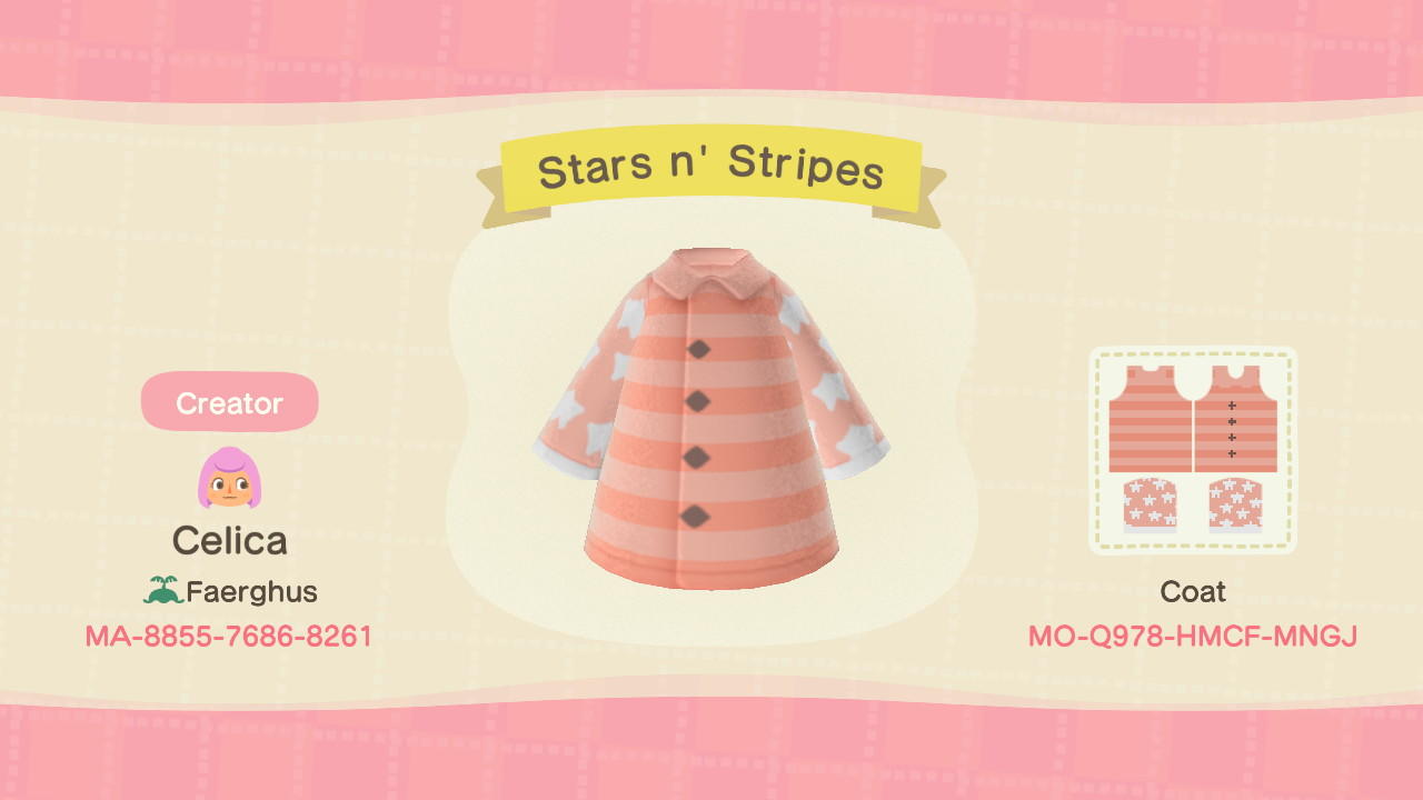 Animal Crossing Design Code: MO-Q978-HMCF-MNGJ Stars nâ€™ Stripes