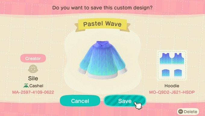 Animal Crossing Design Code: MO-Q9D2-J621-HSDP Pastel Wave