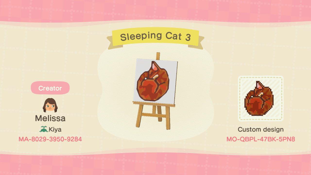 Animal Crossing Design Code: MO-QBPL-47BK-5PN8 Sleeping Cat 3