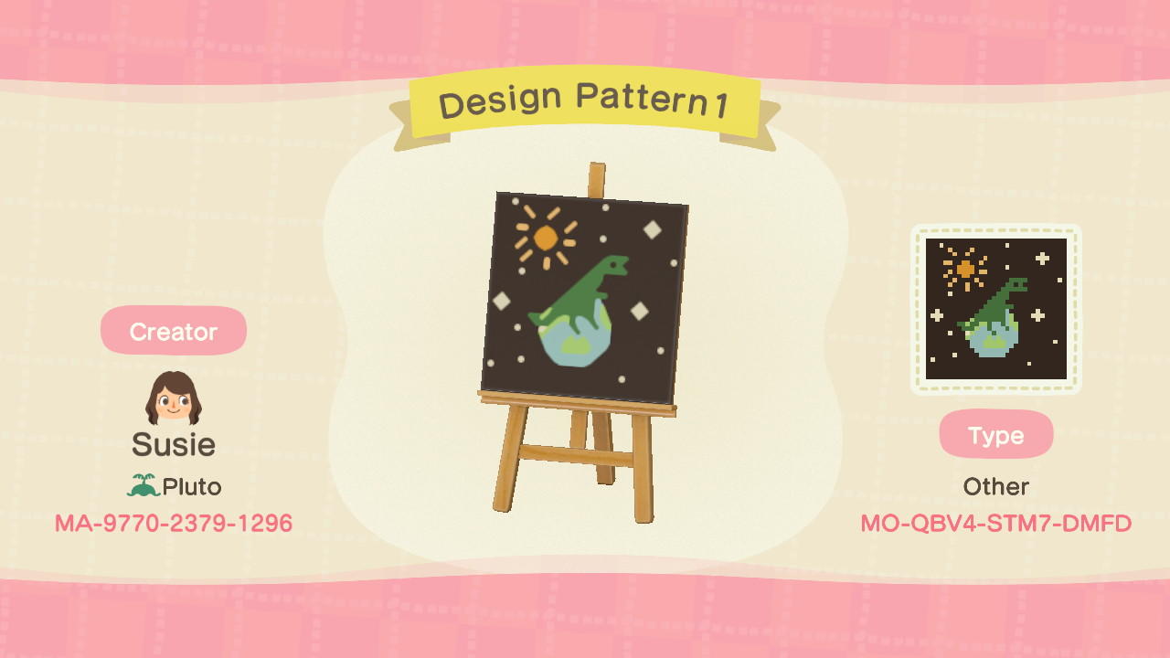 Animal Crossing Design Code: MO-QBV4-STM7-DMFD Design Pattern1