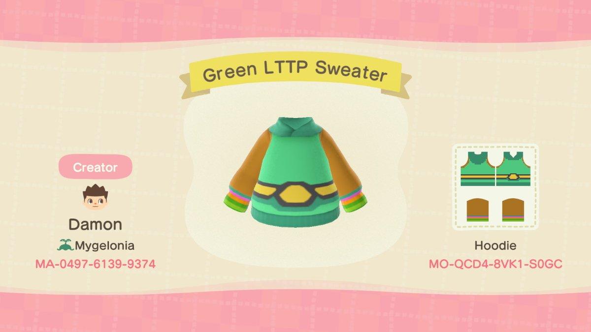 Animal Crossing Design Code: MO-QCD4-8VK1-S0GC Green LTTP Sweater
