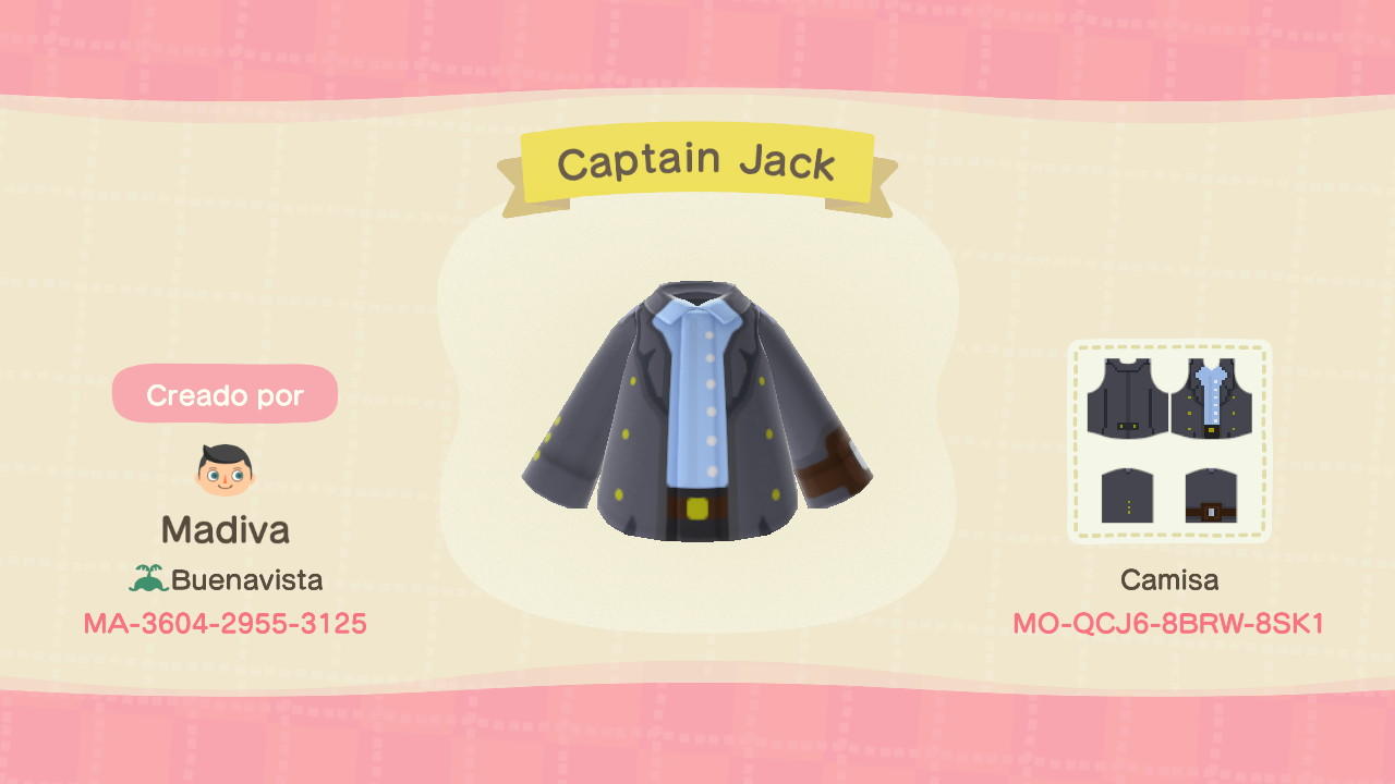 Animal Crossing Design Code: MO-QCJ6-8BRW-8SK1 Jack Harkness